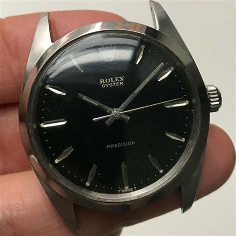 rolex oyster 6424 black dial gilt
